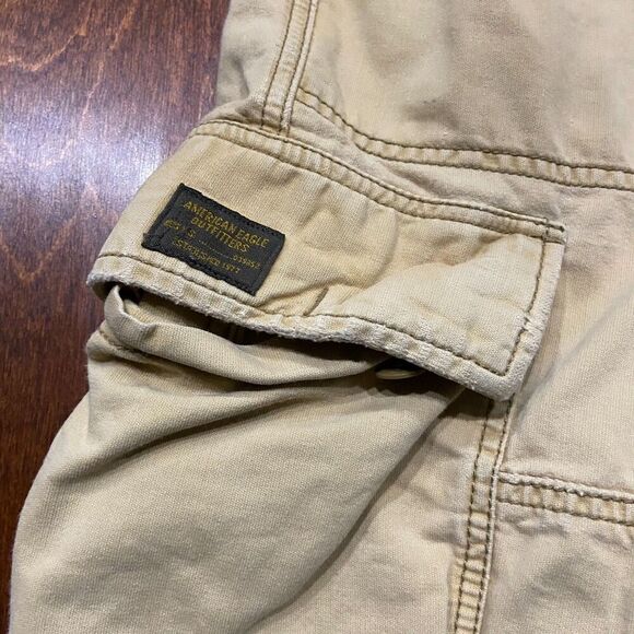 American Eagle Outfitters Y2K Cargo Utility Tan Brown Vintage Shorts Men's 30 - Picture 3 of 7